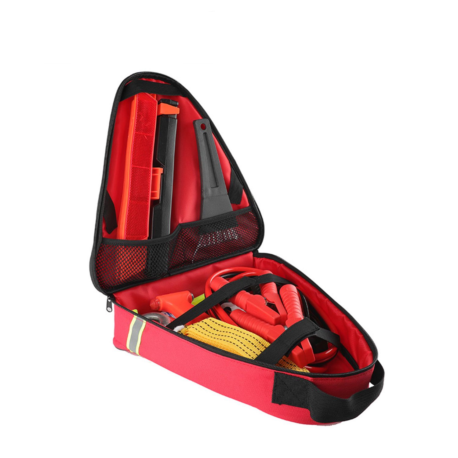 inside of Wholesale Portable Premium Triangular Roadside Nylon Car Emergency Bag | Direct from Manufacturer