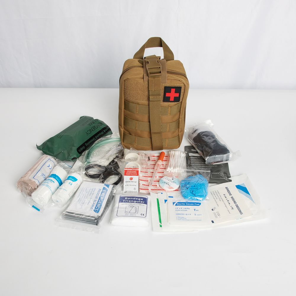 Kit militar de alto rendimiento: material impermeable | Kit táctico de traumatismo fabricado en fábrica para detener el sangrado