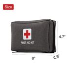 Gray portable first aid kit size in inches
