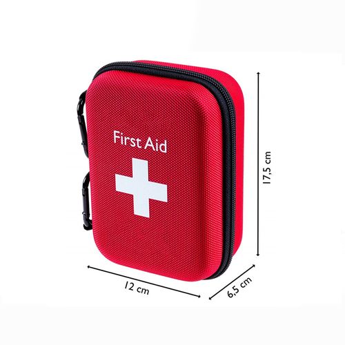 Deduttore di contenuto personalizzato per borsa del kit di pronto soccorso per la casa etichettato Erste Hilfe Tasche Kit di pronto soccorso