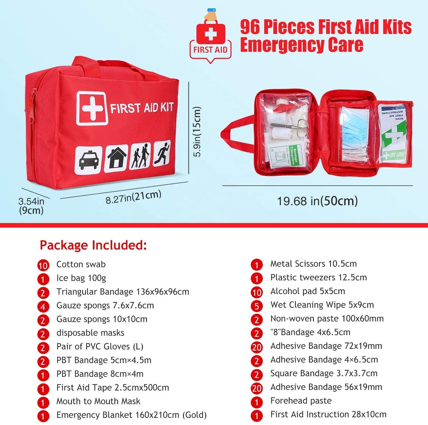 product of Wholesale Red Portable Medical First Aid Kit For Sport Scratches