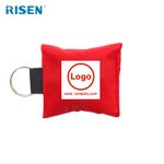 Risen Medical Red Mini CPR Mask Keychain with Custom Logo