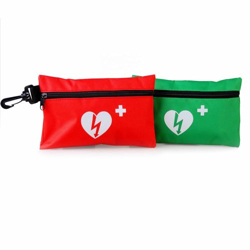 Kleines AED-Schnellreaktionsset mit roter und grüner Nylontasche