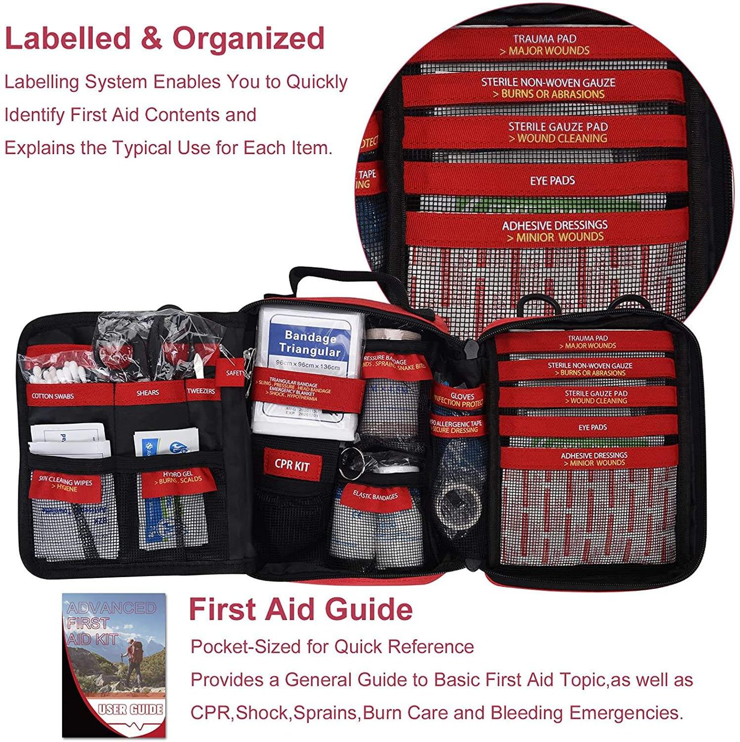 waterproof driver survival kit labelling system with first aid guide