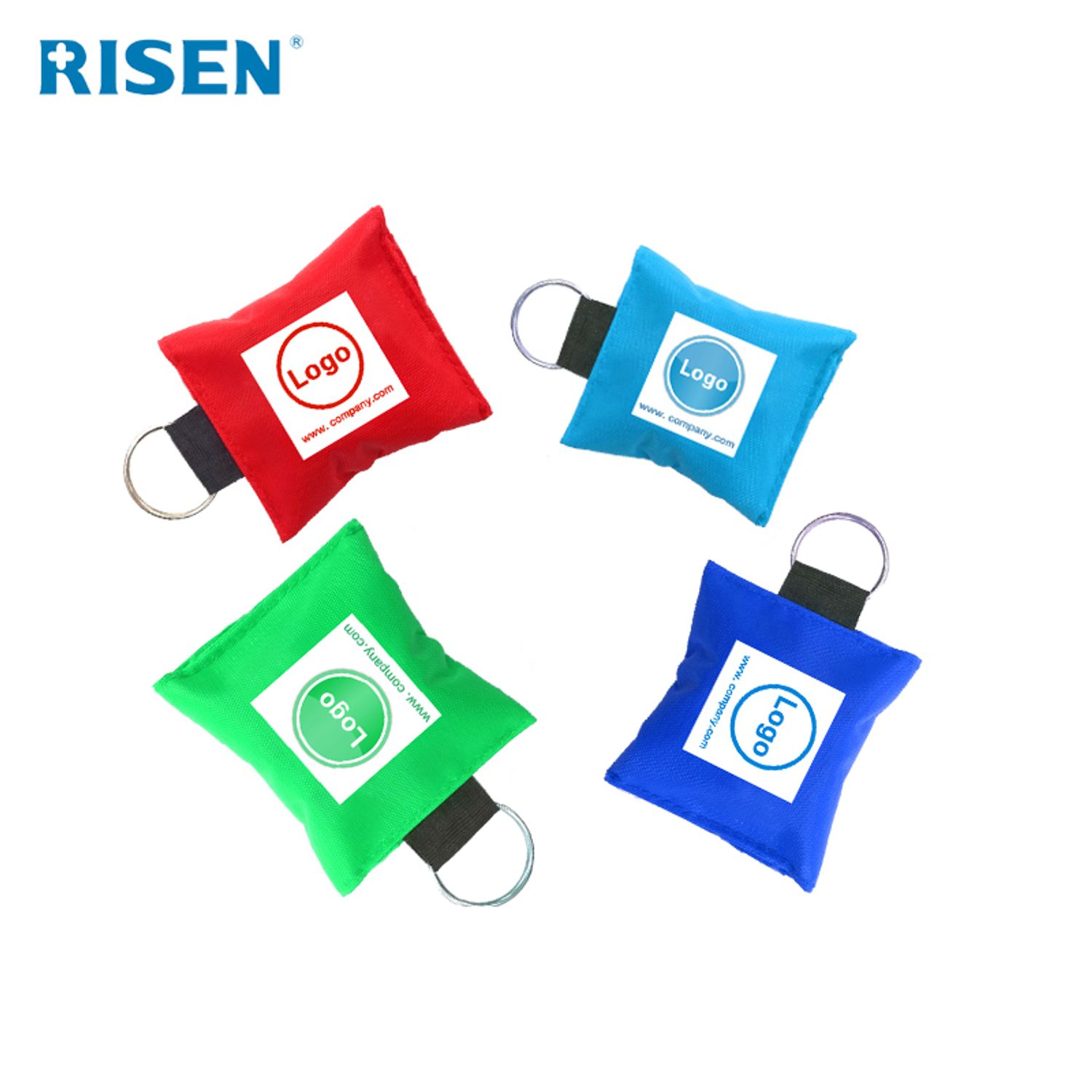 Risen Medical Mini CPR Mask Keychain with Custom Logo different colors