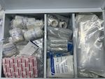 Risen Medical Wall Mount Steel Lockable First Aid Cabinet with medical supplies inside