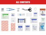 contents of 2-In-1 Zip Up Portable First Aid Kit with Custom Logo 
