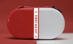 Risen Medical pill shaped waterproof first aid kit box red and white