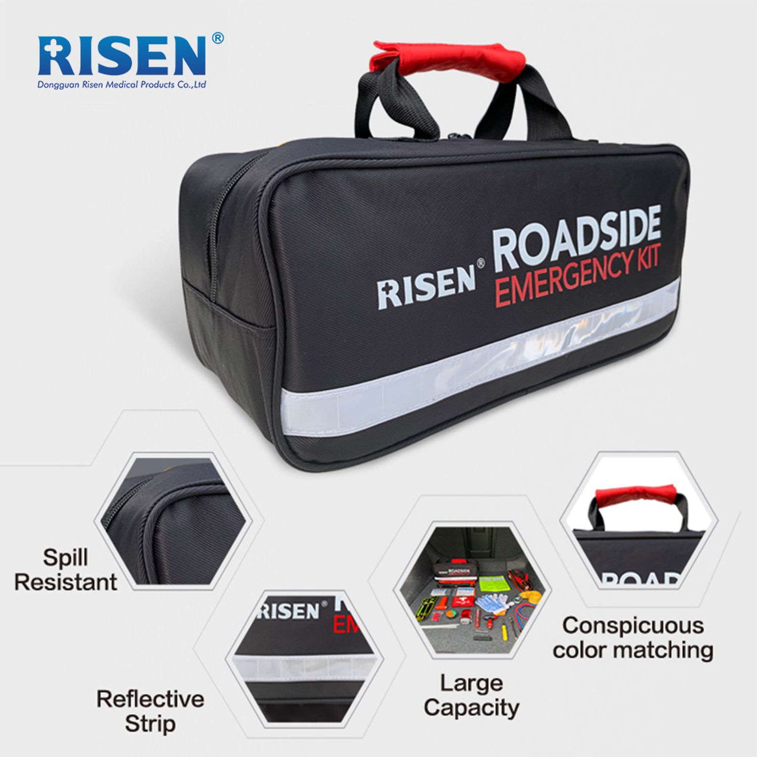 features of Wholesale Portable & Comprehensive Car Emergency Roadside Waterproof PU Material Tool Kit | Essential Car Repair Solutions
