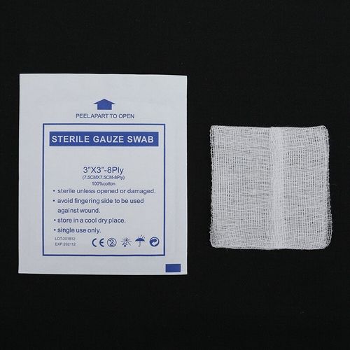 Hisopo de gasa estéril 100% algodón 3 tipos especificaciones de tamaño.