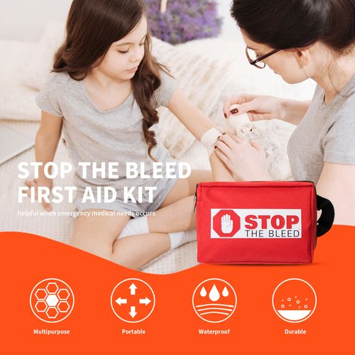 Tragbares Stop the Bleed-Notfallset für Arztpraxen mit individuellem Logo