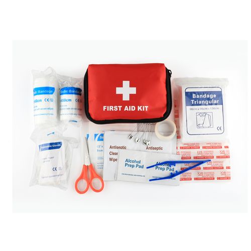 Mini trousse de premiers soins étanche en polyester rouge, Portable, personnalisée, sac avec articles médicaux pour le bureau familial, offre spéciale