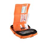 inner display of orange first aid bag for camping hiking