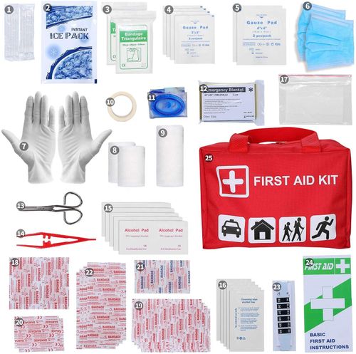 Kit di pronto soccorso medico portatile rosso all&#39;ingrosso per graffi sportivi