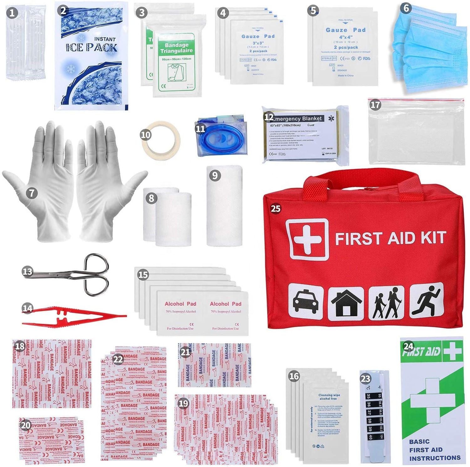 product of Wholesale Red Portable Medical First Aid Kit For Sport Scratches