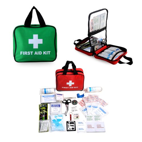 Kit di pronto soccorso personalizzabile con cerniera Medkit da 100 pezzi, set di borse vuote con forniture mediche di emergenza con toppa incrociata