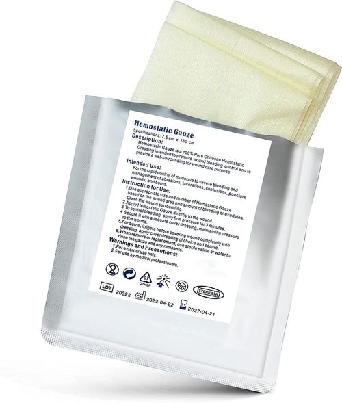 Hemostatic gauze rapid trauma hemostasis