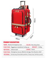 Risen Medical Customizable Medical Travel Bag with Wheels size and specifications