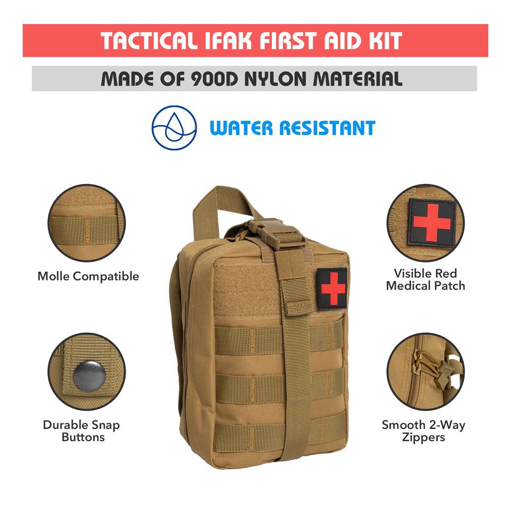 Kit militar de alto rendimiento: material impermeable | Kit táctico de traumatismo fabricado en fábrica para detener el sangrado
