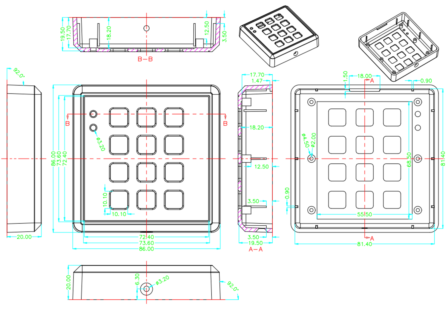 SZOMK Plastic Control Panel Box Design for Wi-Fi Room Energy Management System