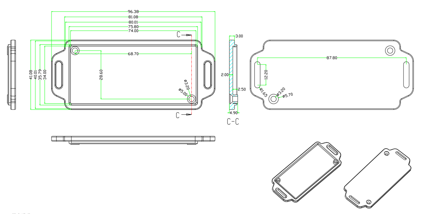 SZOMK small plastic electrical enclosure box design for Intelligy Serial Communication Module