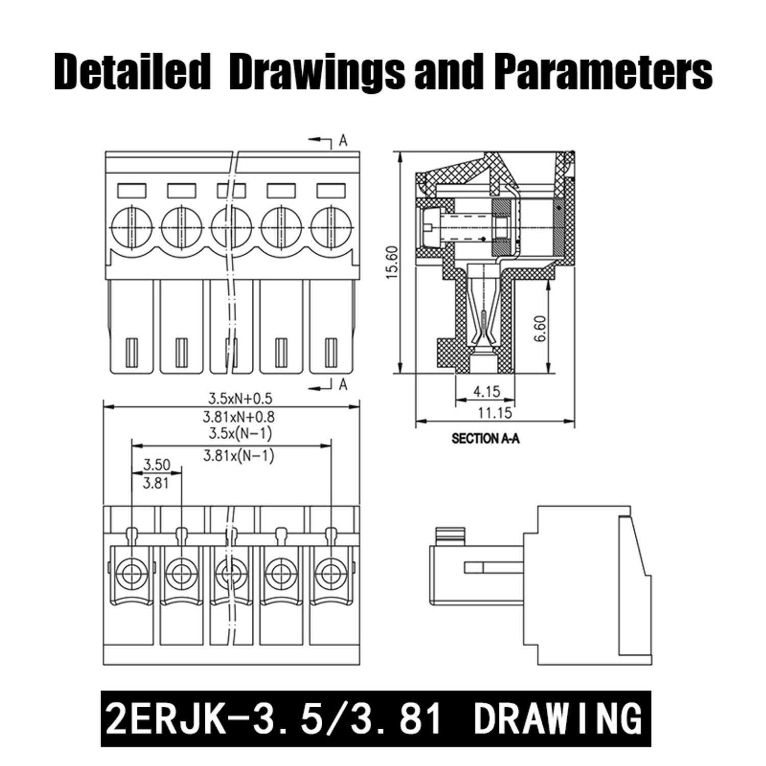 SZOMK Terminal Block Connectors detailed drawings and parameters