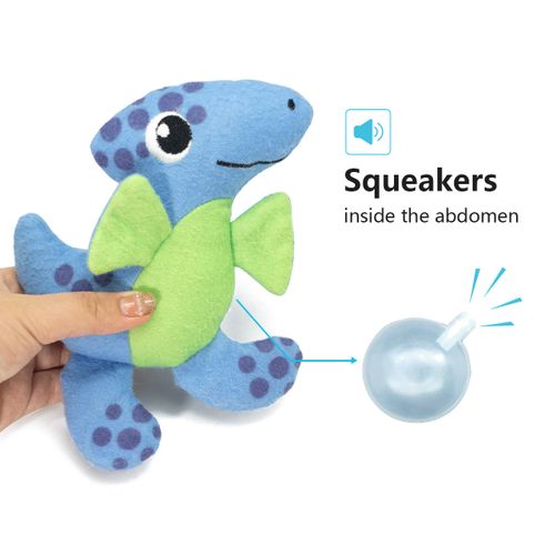 Tiergefüllter süßer blauer Dinosaurier, quietschender Plüschhund, luxuriöses Spielzeug für kleine Hunde