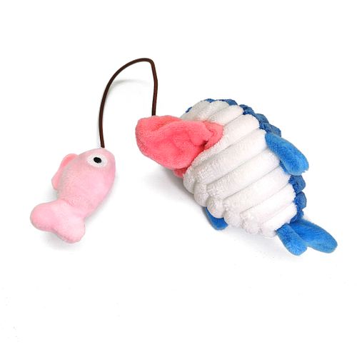 Manufacture Custom Cute Shark Shaped Plush Stuffed Interactive Cat Catnip Toy