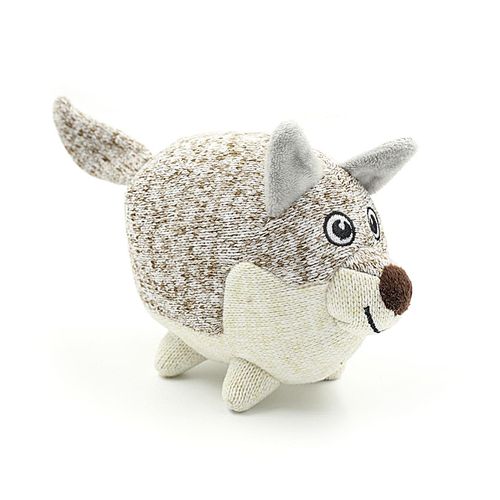 Knit Funny Animal Shape Stuffed Plush Squeaky Dog Chew Toy for Interaction