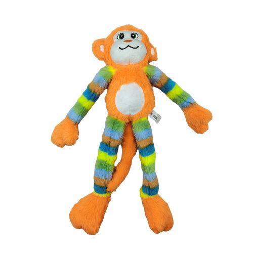 Großes Plüsch-Hundespielzeug „Affe“ mit extra langen Armen und Beinen und Quietschern