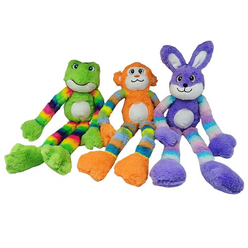 Monkey Large Plush Dog Toy with Extra Long Arms and Legs with Squeakers