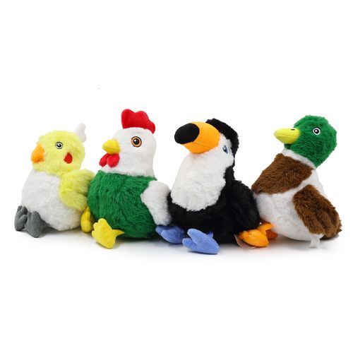 Bird Shape Designer Soft Plush Stuffed Squeaky Dog Chew Toy