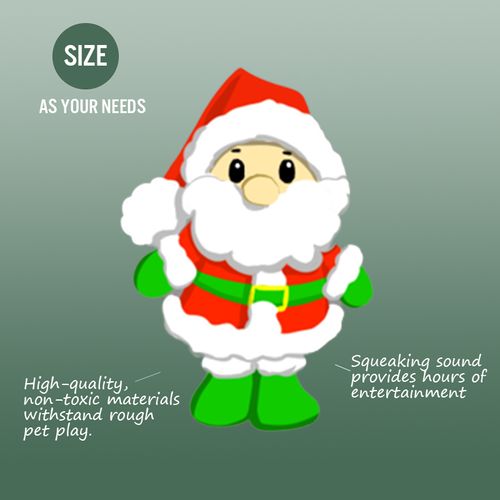 Weihnachtsglück – Maßgeschneidertes Weihnachts-Plüsch-Hundespielzeug mit Quietscher