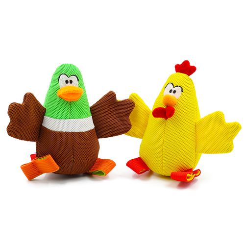 Bite Resistant Flyknit Cute Stuffed Duck Squeaky Chew Toys for Puppy Dogs