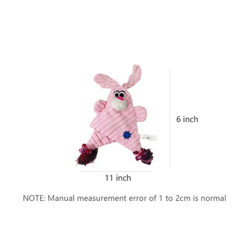 Velcro Multifunctional Rabbit Interactive Plush Dog Chew Teething Toys for Small Medium Dogs