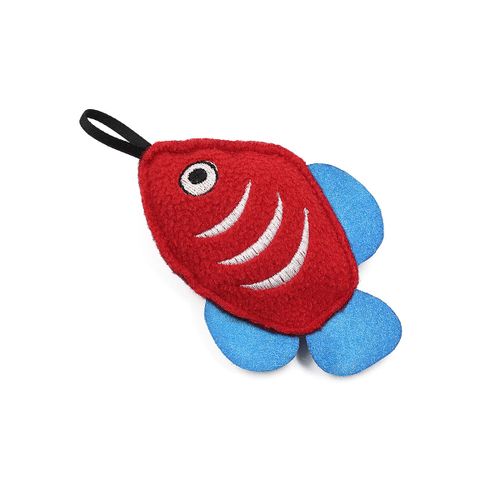 Undersea Creations Animal Fish Shape Stuffing Flat Plush Catnip Cat Squeaky Toy