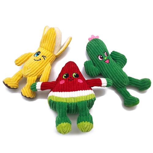 Fruit Series Niedliches Lächeln-Banane-Originaldesign, weiches, mit Plüsch gefülltes, quietschendes Hundespielzeug