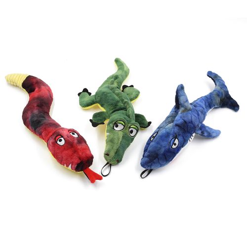 Blue Squeaky Shark Soft Chew Dog Squeak Plush Toy