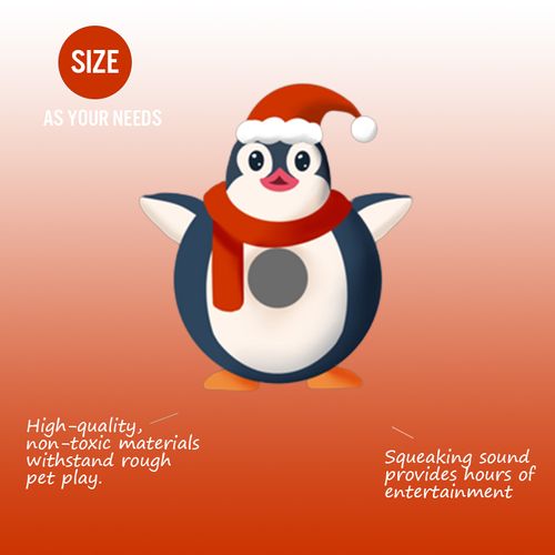 Pet Christmas Toy Dog Stuffed Squeaky Toys Puppy Durable Plush Toy penguin Dog Toy for Medium Small Dogs