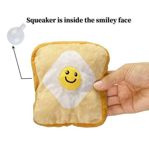 Toaster Bread Soft Stuffed Squeaky Chew Dog Plush Luxury Toy