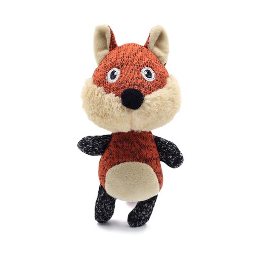Knit Plush Stuffed Funny Fox Design Dog Squeaky Chew Toy