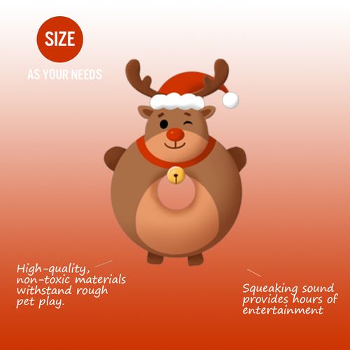 Reindeer Stuffed Plush Interactive Durable Dog Chew Toys for Large Medium Small Dogs