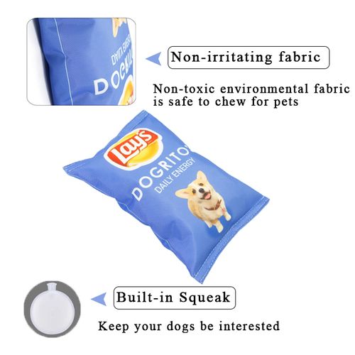 Crinkle Interactive Potato Chips Hundespielzeug Oxford Gefülltes Kauspielzeug für Hunde