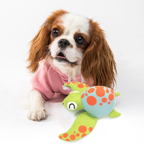 Dog Interactive Toy Soft Plush Stuffed Ocean Cute Tortoise Dog Chew Squeaky Toy