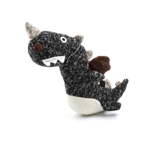 Interactive Toy Black Funny Dinosaur Chew Squeaky Plush Luxury Toy for Dog