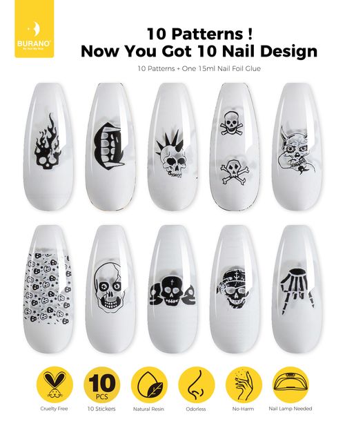 BURANO Nail Art Nail Foil Glue Gel-10PCS Nail Art 16