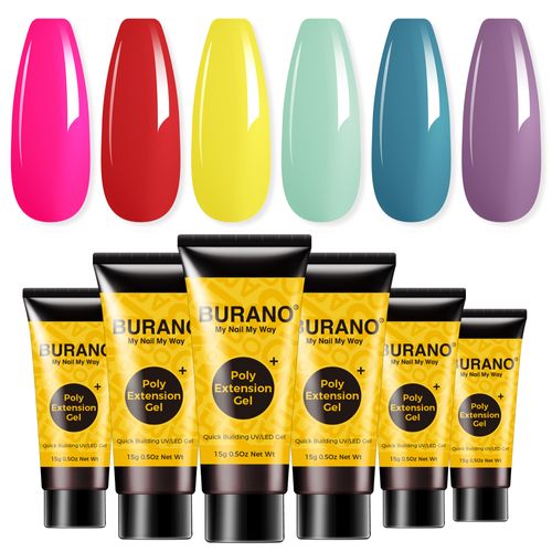 BURANO Poly Extension Gel 6 Colors Set-Neon color