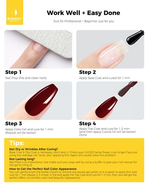 BURANO Color Gel Nail Polish-Deep Cherry Red 225