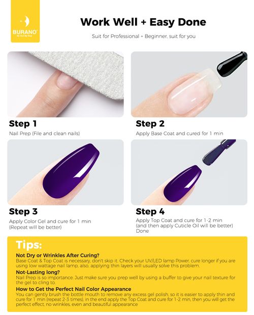 BURANO Color Gel Nail Polish-Neon Purple 689