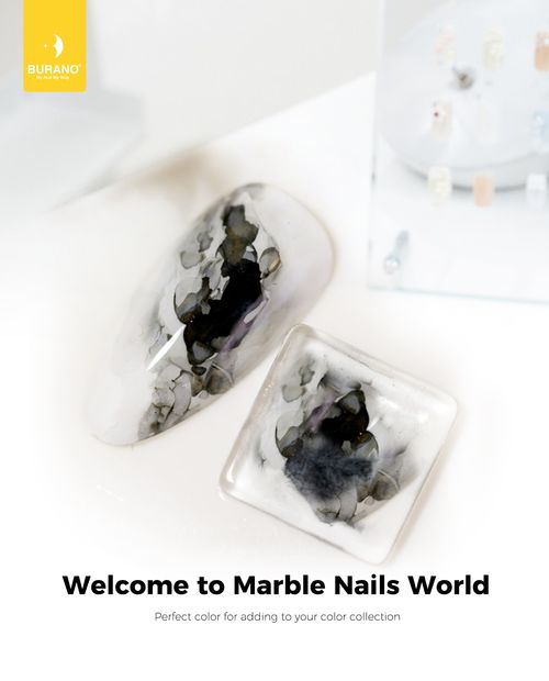 BURANO  Marble Nails Art-Black